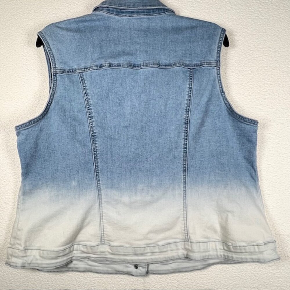 Cato Womens Color Fade Denim Jeans Vest Plus Size 18/20 - Picture 4 of 6